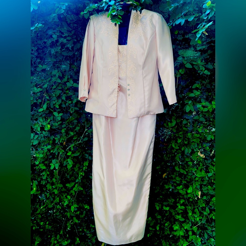 Vintage 2pc Long Dress and Coat Set Size 6